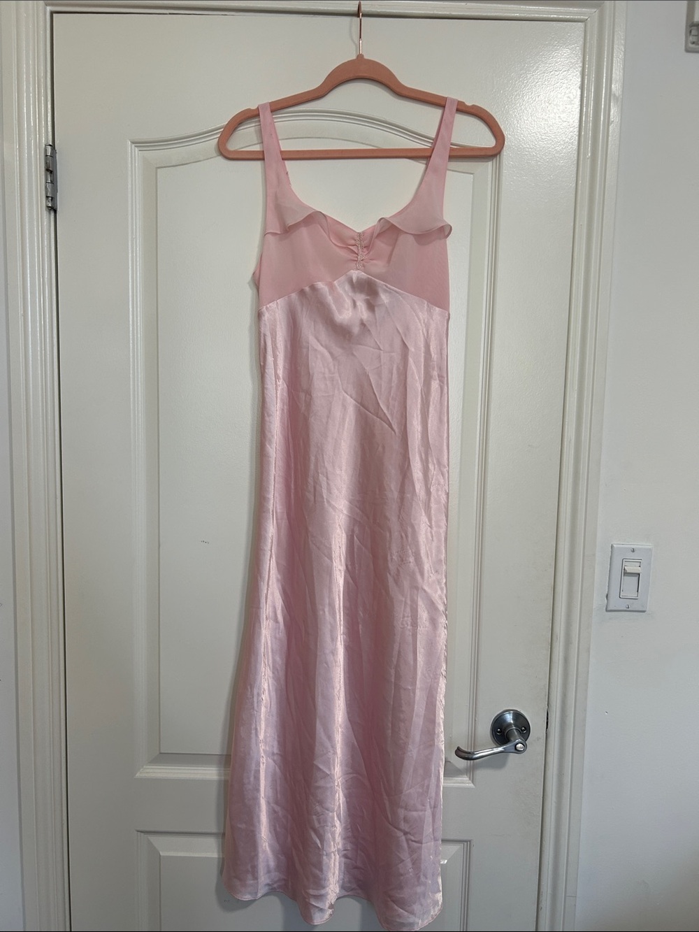 Pink Satin Slip Nightgown